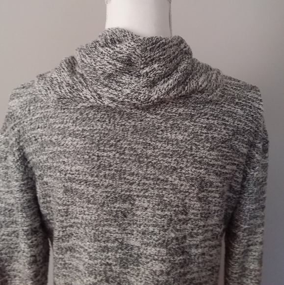 Merona Black and White Bulkie Marbled Sweater w/Large Cowl Collar - Picture 10 of 13